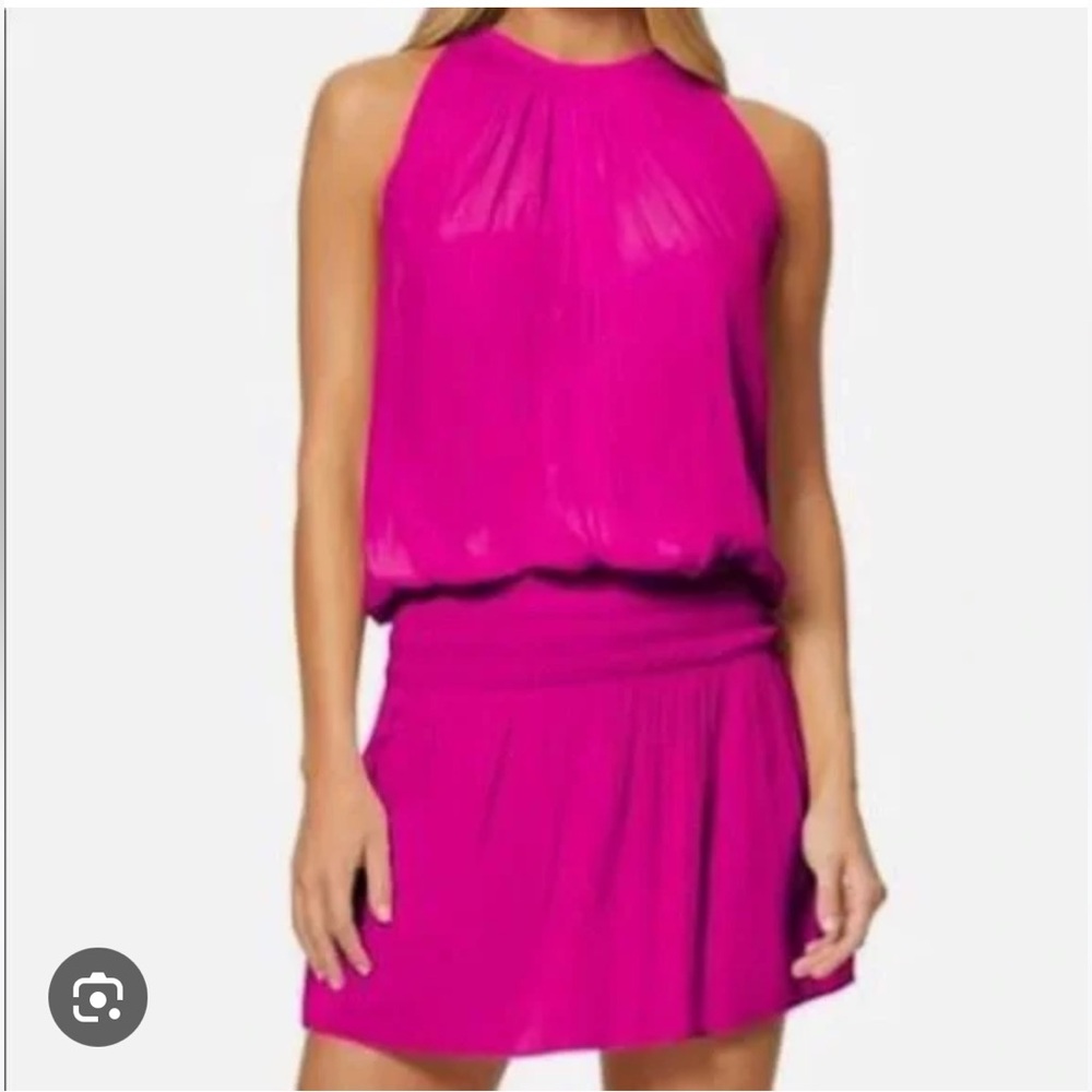 Ramy Brook Fuscia Sallie Mini Smocked Waist Dress Small